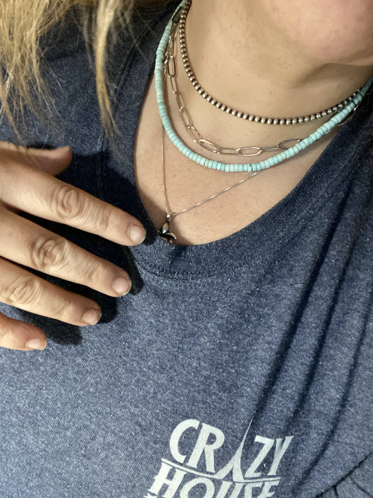 Silver Plated Chain Choker : 14inch