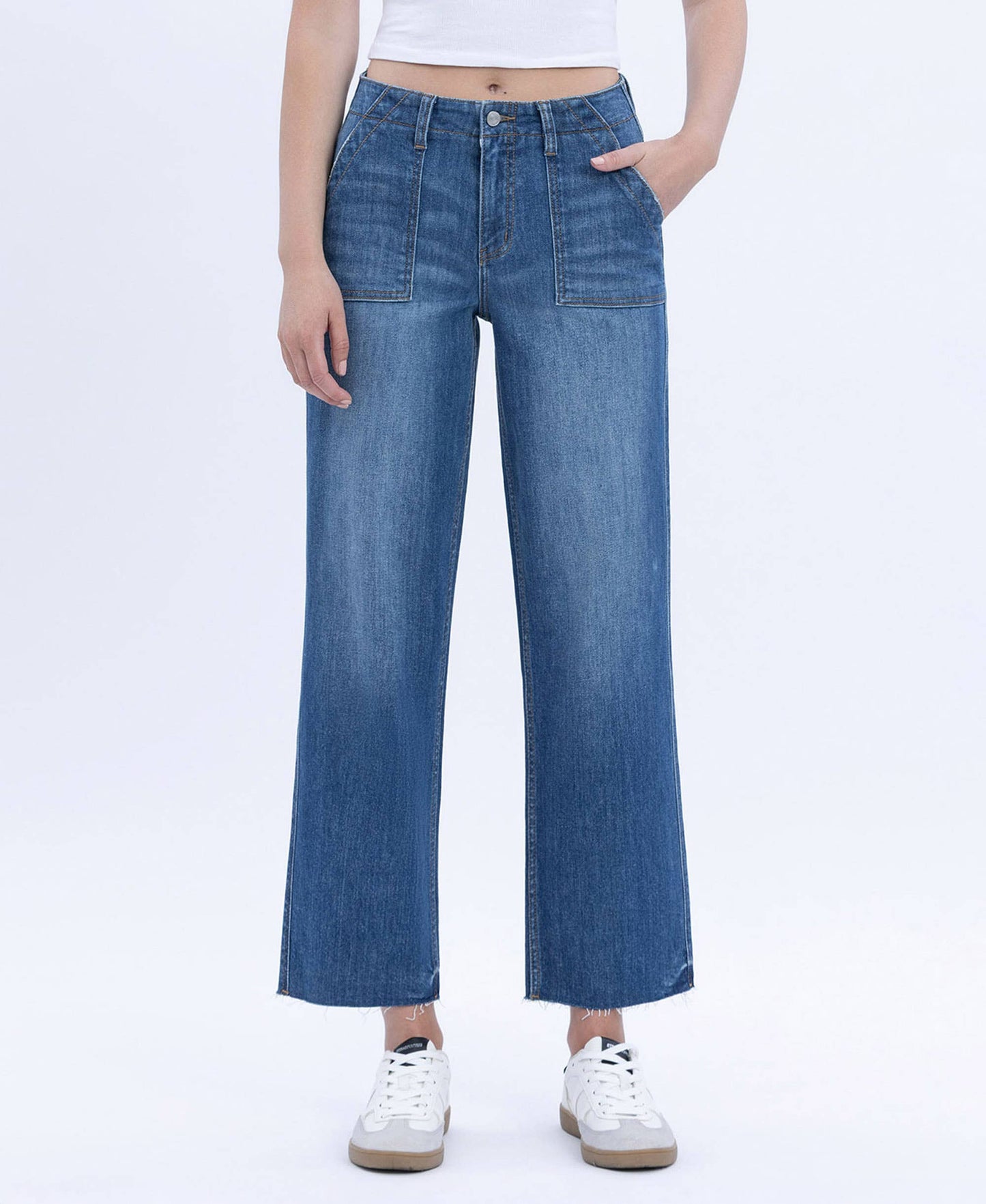 High Rise Utility Pocket Cropped Jean