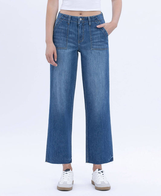 High Rise Utility Pocket Cropped Jean