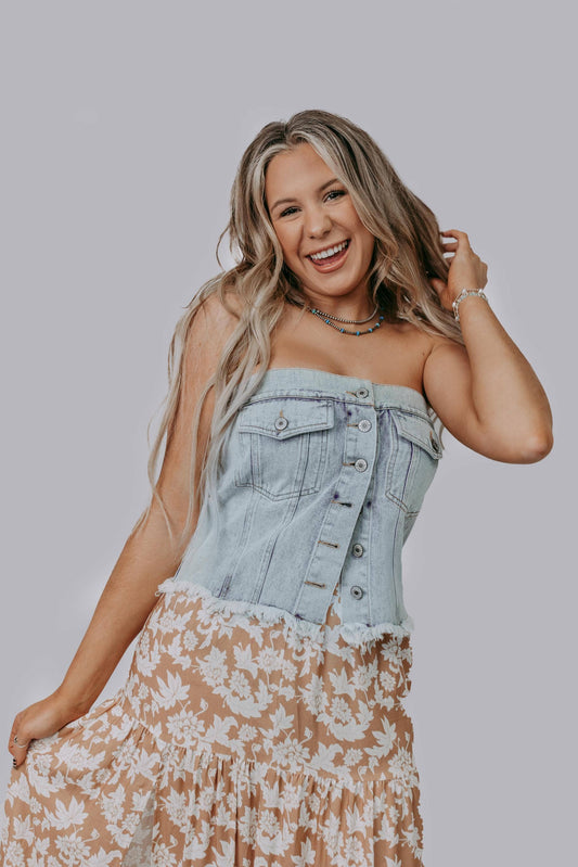 Denim Tube Top
