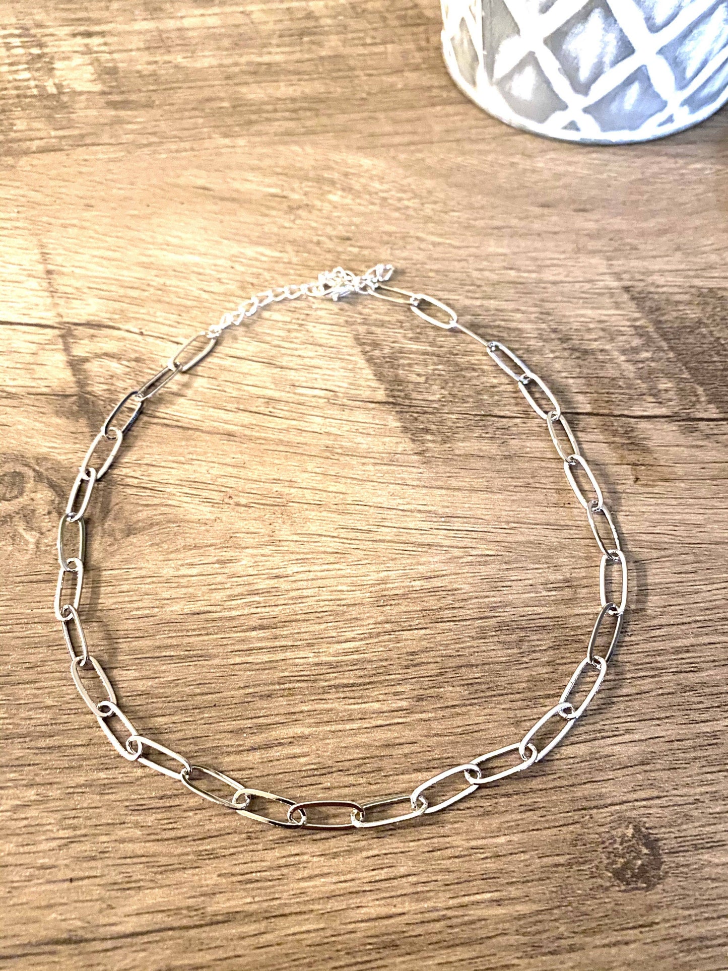 Silver Plated Chain Choker : 14inch