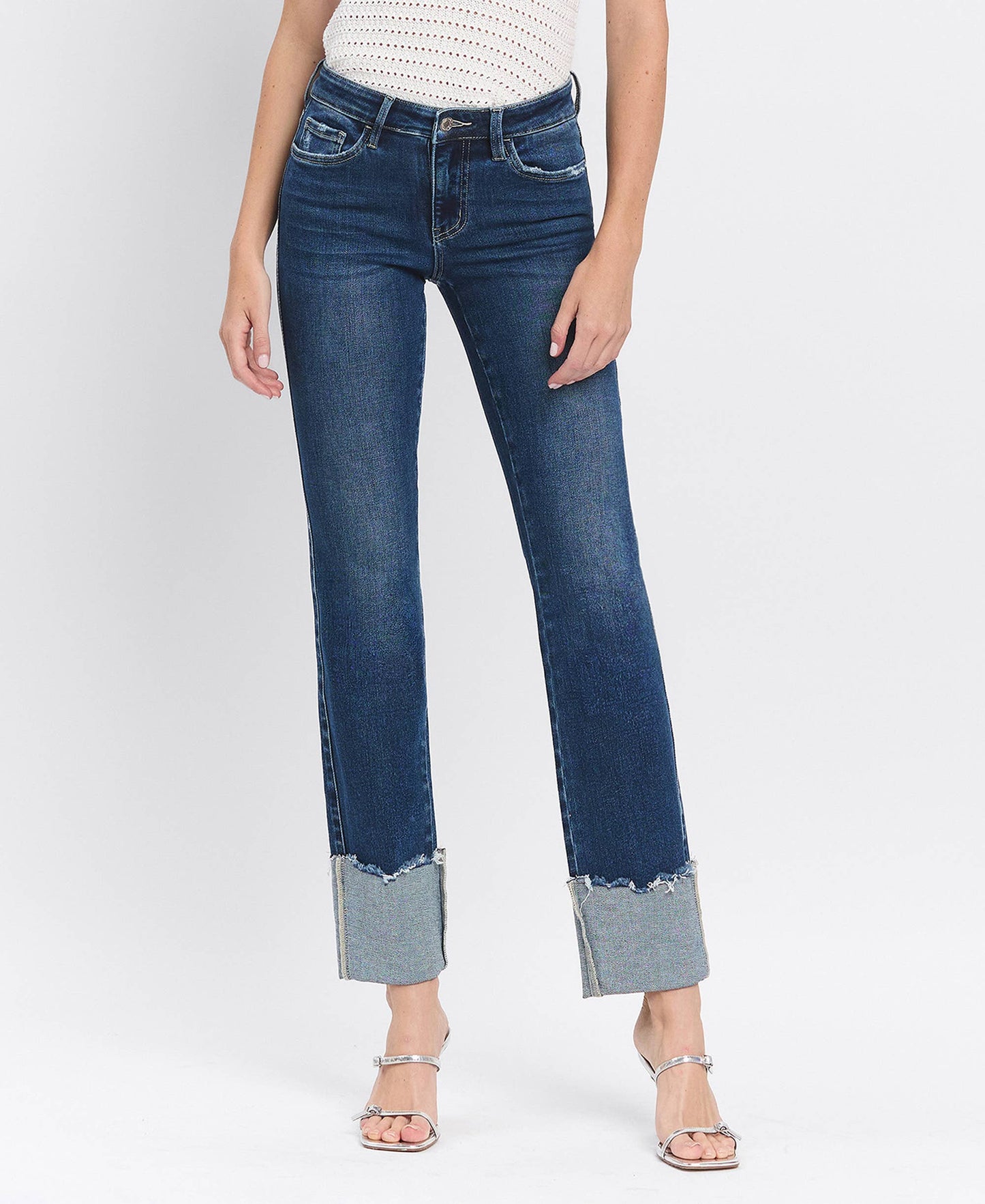 Midrise Cuffed Straight Jean