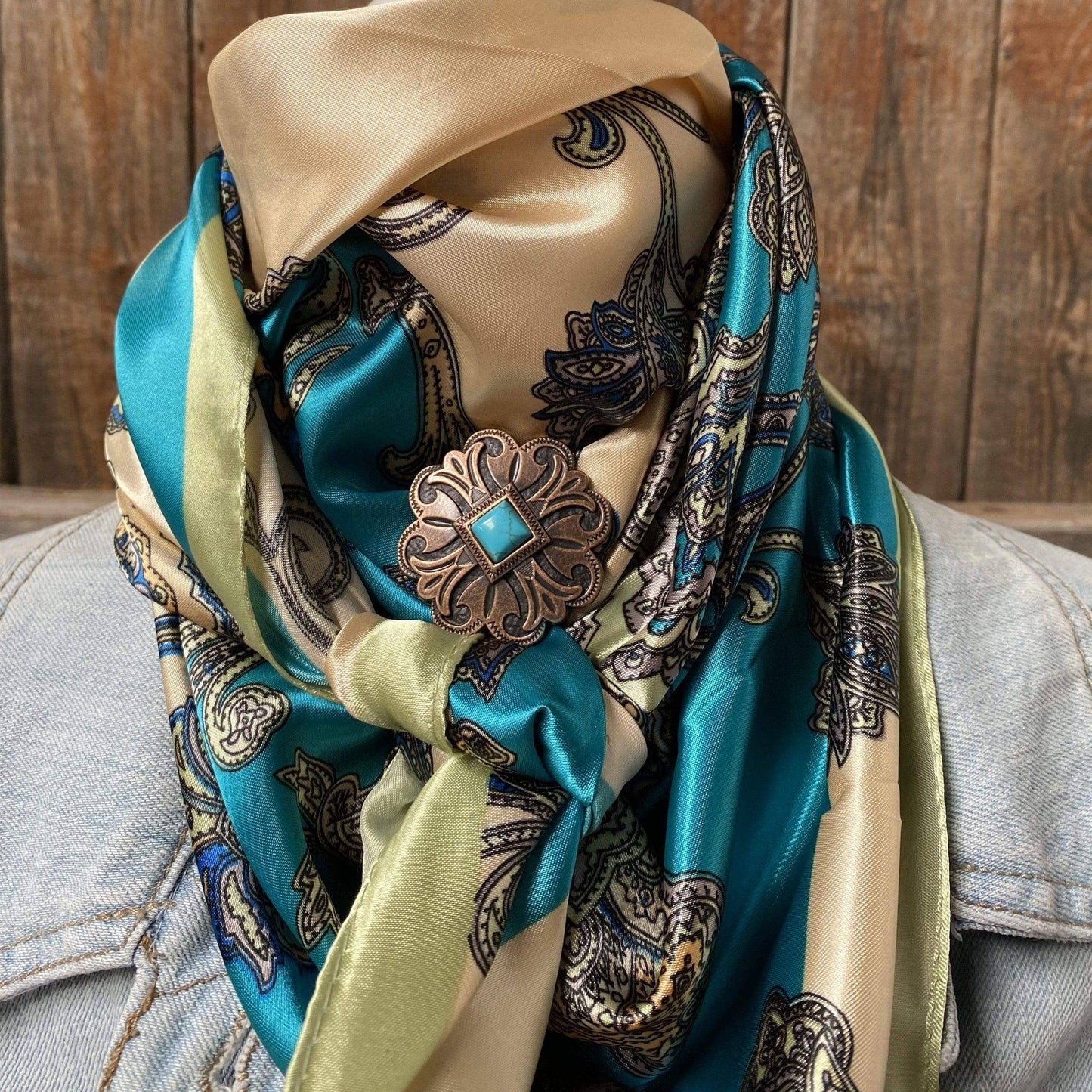 Turquoise Paisley Wild Rag