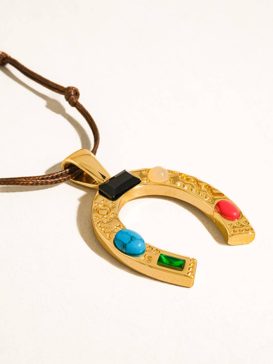 Western Horseshoe Necklace - 18K Gold