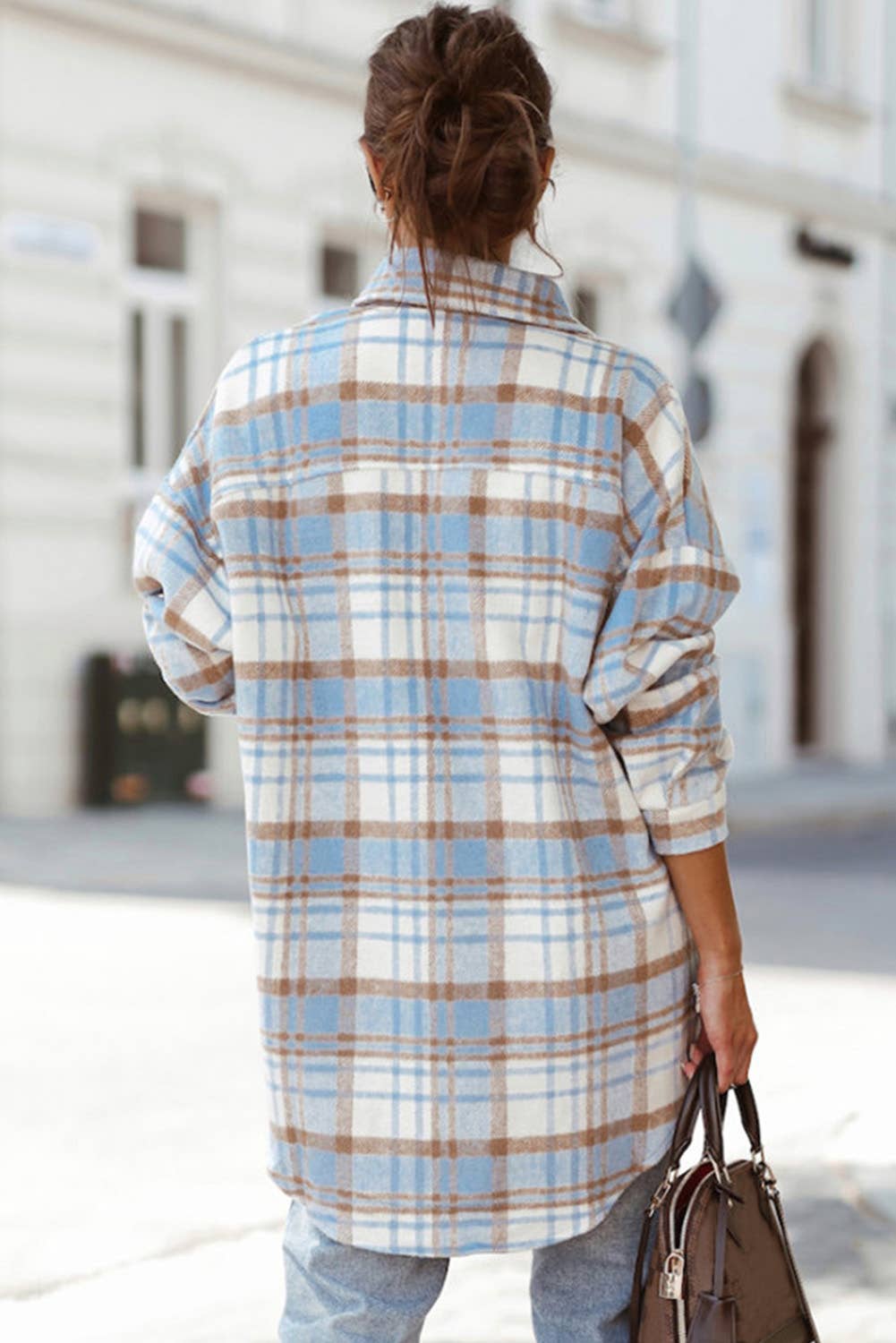 Plaid Flap Pocket Shacket