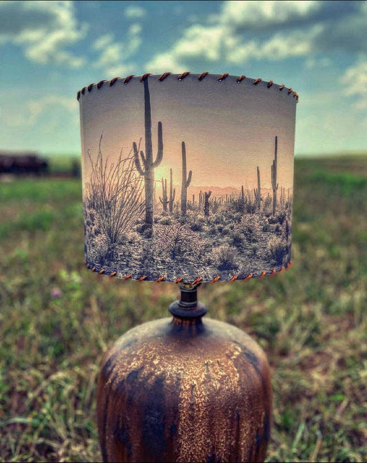 Western Saguaro Cactus Lampshade - 14"