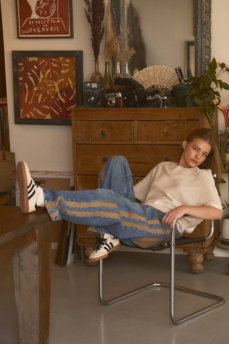 Utility Stripe Denim Jeans