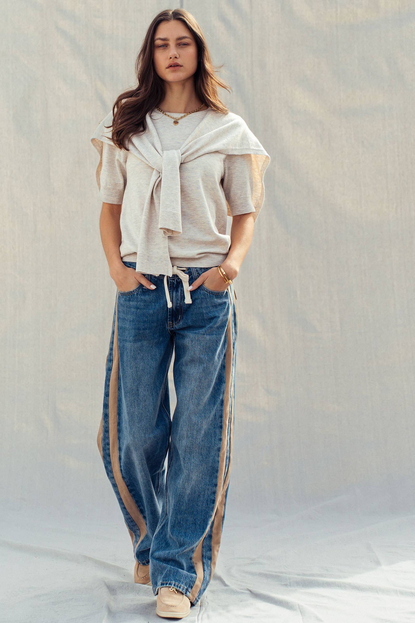 Utility Stripe Denim Jeans