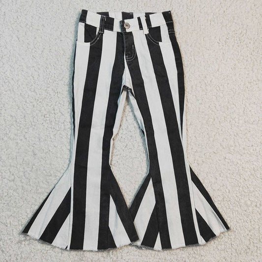 black, white stripe denim pants jeans