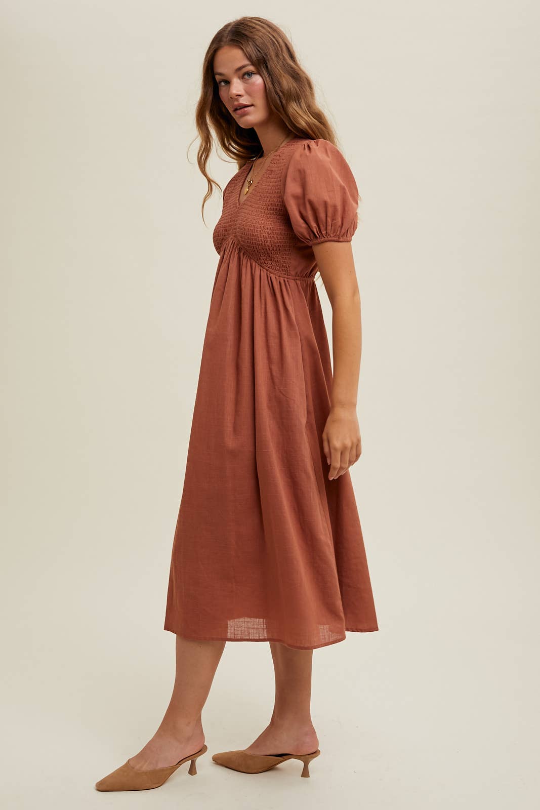 Puff Sleeve Midi-dress